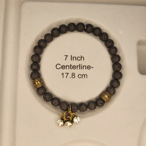 🤍3/$30 Authentic Lava Bead Rhinestone Bracelet - Picture 6 of 7
